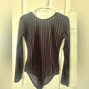 Elegant Velvet Long Sleeve Bodysuit